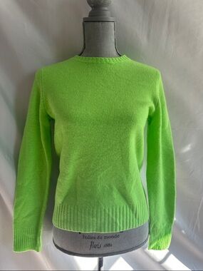 Polo by Ralph Lauren Neon Green Crewneck Wool/Cashmere Blend Sweater